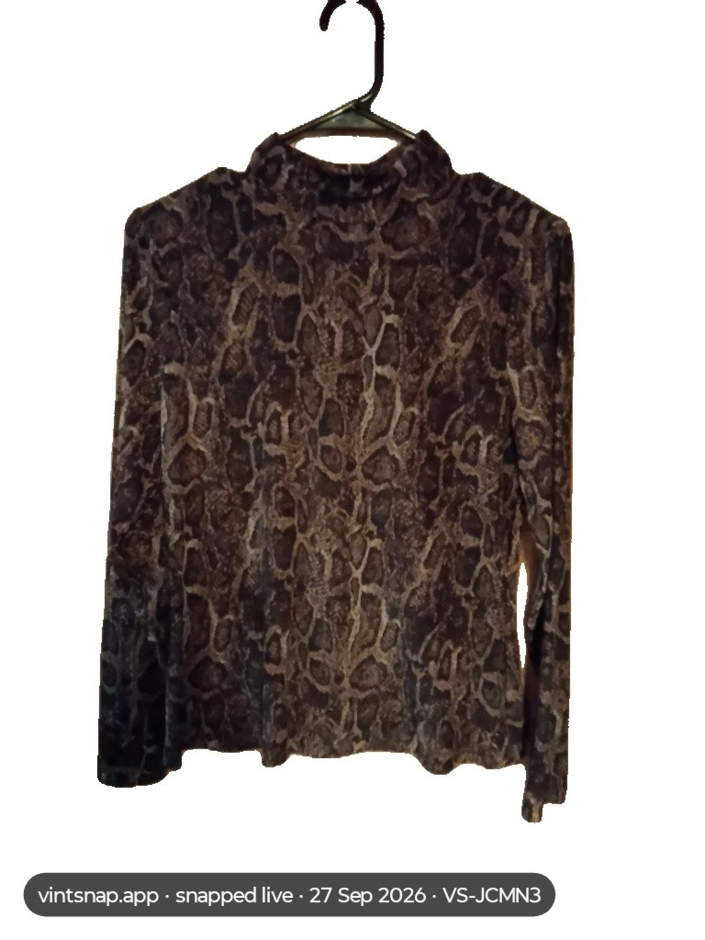a new day Brown Snakeskin Print Long-Sleeve Mock Neck Top